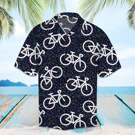 Summer Biking Hawaiian Shirt For Tropical Holidays, Resort Trips, And Relaxed Coastal Style