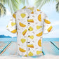 Summer Cheese Hawaiian Shirt For Summer Vacation, Beach Travel, And Casual Wear