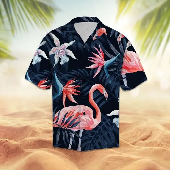 Summer Flamingo Hawaiian Shirt For Beach Days, Summer Outings, And Thoughtful Gift Giving