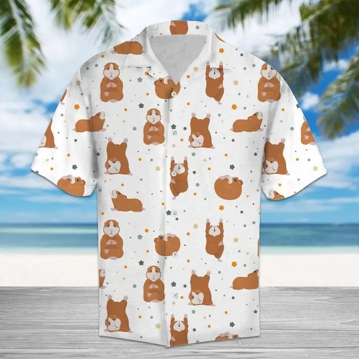 Summer Hamsters Hawaiian Shirt For Coastal Travel, Casual Events, And Comfortable Summer Wear