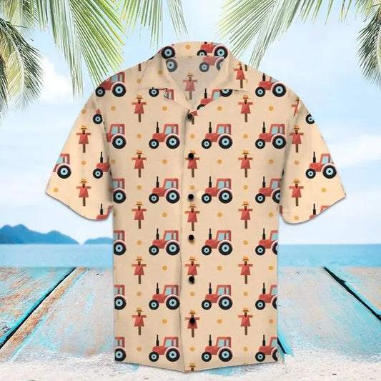 Summer Creative Pattern Hawaiian Shirt For Summer Vacation, Beach Travel, And Casual Wear