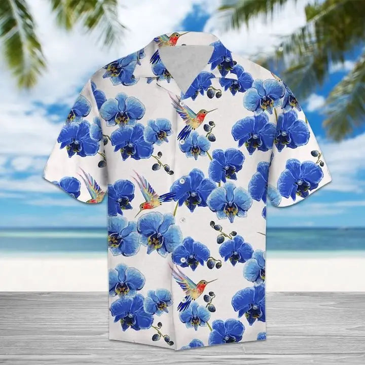 Summer Hummingbird Hawaiian Shirt For Beach Days, Coastal Adventures, And Thoughtful Gift Giving