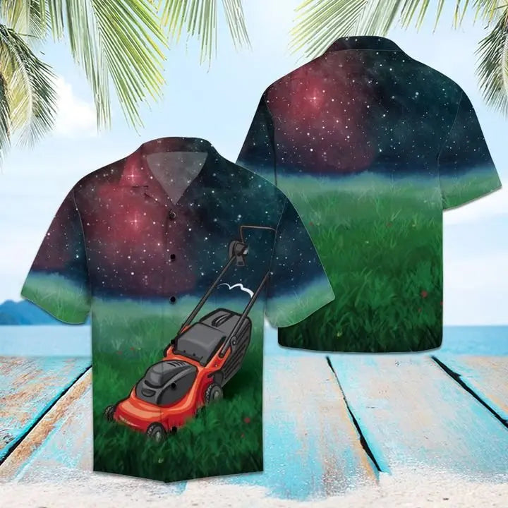 Summer Lawn Mower Hawaiian Shirt For Beach Days, Summer Outings, And Thoughtful Gift Giving