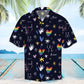 Summer Rainbow Pride Hawaiian Shirt For Summer Vacation, Beach Travel, And Casual Wear