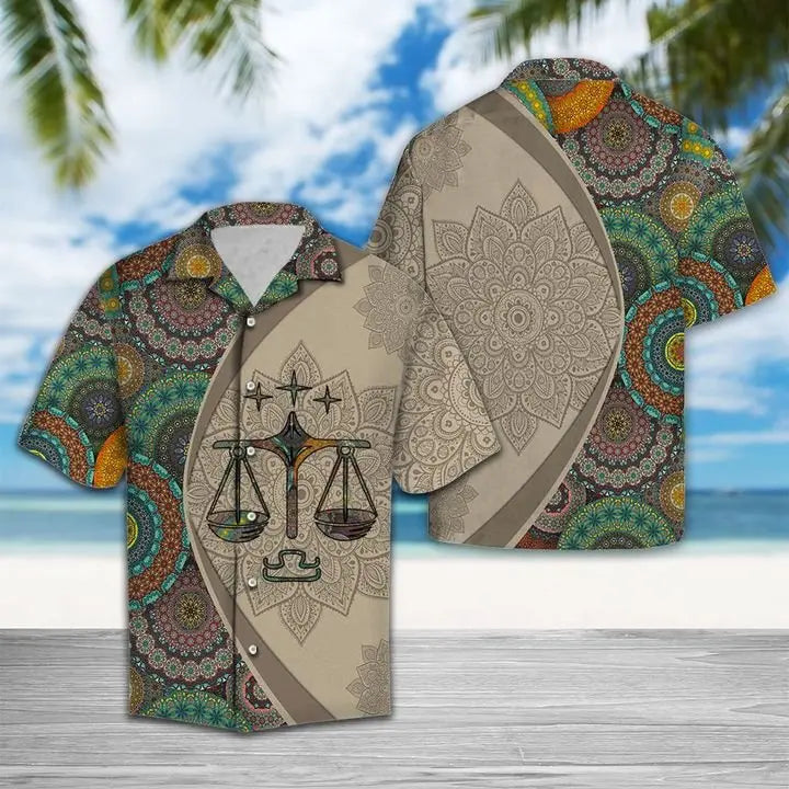 Summer Libra Horoscope Hawaiian Shirt For Island Vacations, Resort Wear, And Relaxed Seasonal Style