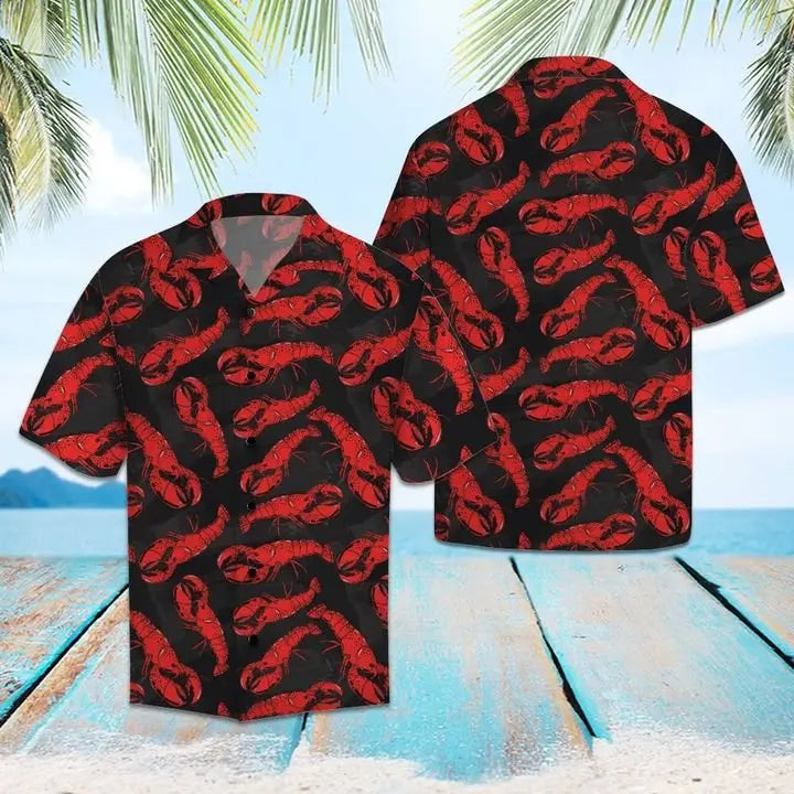Summer Lobster Hawaiian Shirt For Resort Trips, Coastal Parties, And Warm Weather Style