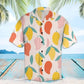 Summer Mango Hawaiian Shirt For Coastal Travel, Casual Events, And Comfortable Summer Wear