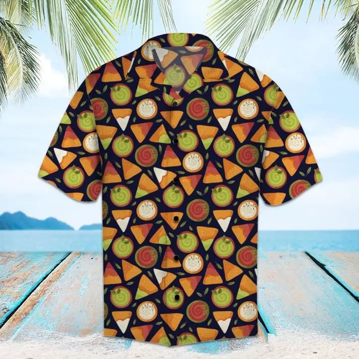Summer Nachos Hawaiian Shirt For Summer Vacation, Beach Travel, And Casual Wear