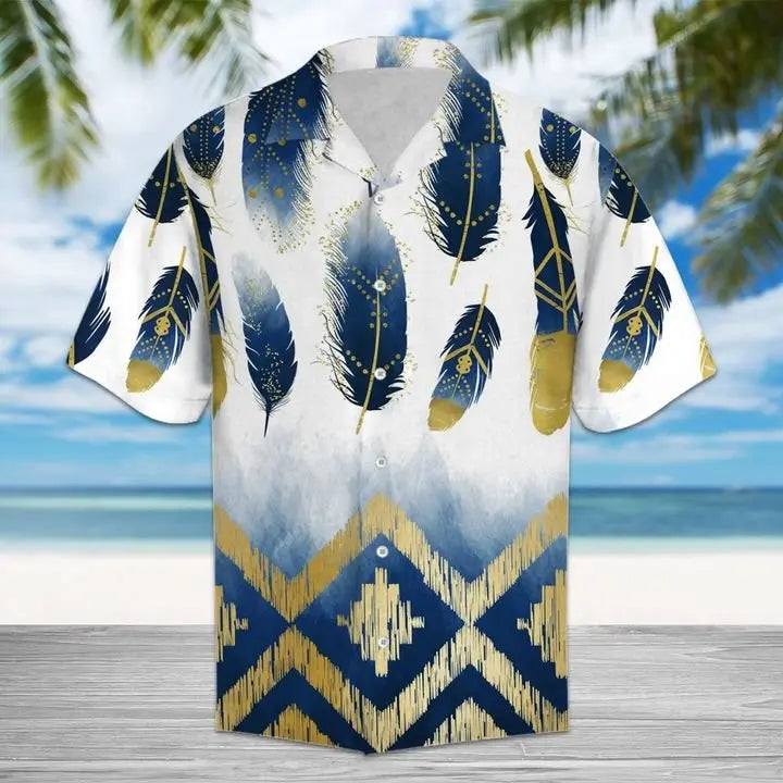 American Summer Native Hawaiian Shirt For Summer Vacation, Beach Travel, And Casual Wear