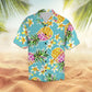 Summer Pineapple Hawaiian Shirt For Summer Vacation, Beach Travel, And Casual Wear