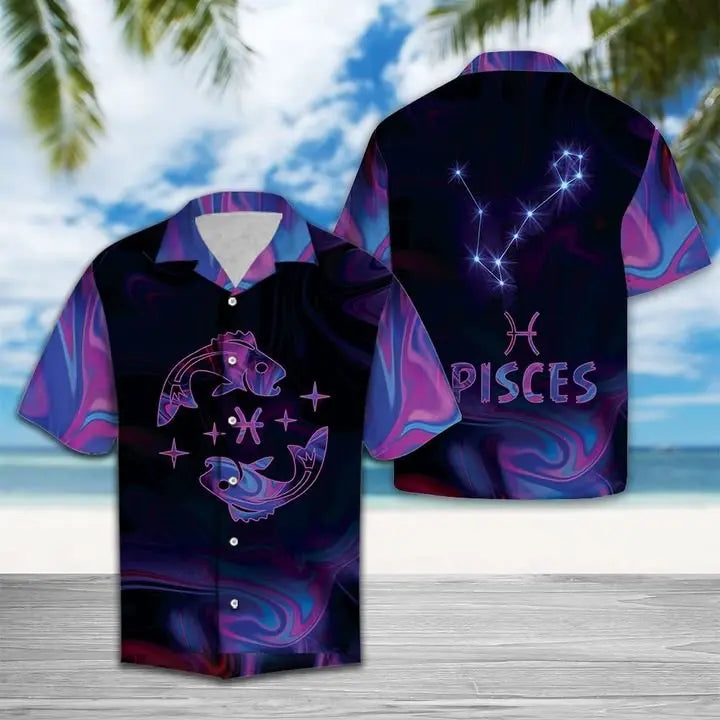 Summer Pisces Horoscope Hawaiian Shirt For Beach Days, Coastal Adventures, And Thoughtful Gift Giving