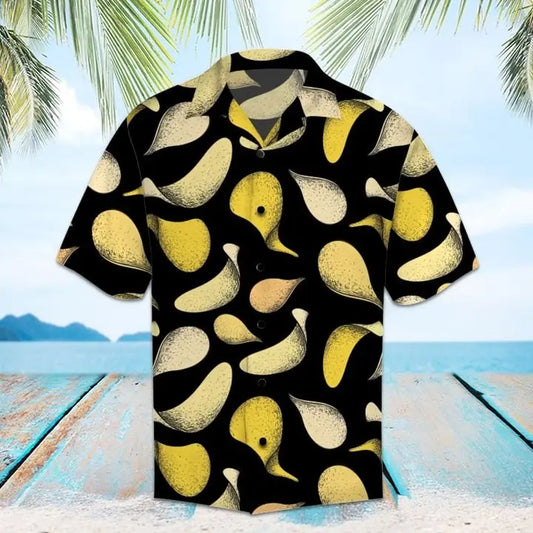 Summer Potato Chips Hawaiian Shirt For Island Getaways, Outdoor Gatherings, And Comfortable Summer Wear