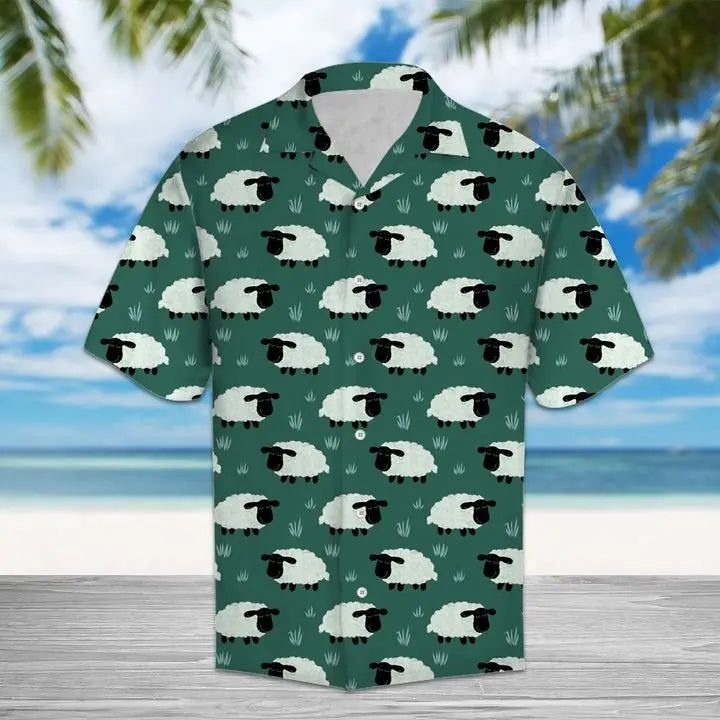 Summer Sheep Hawaiian Shirt For Summer Vacation, Beach Travel, And Casual Wear