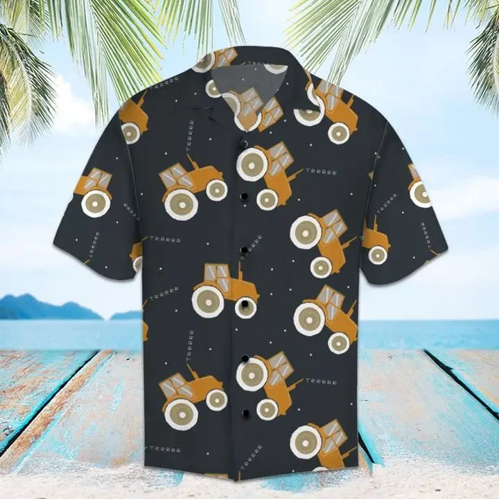 Summer Tractor Hawaiian Shirt For Coastal Travel, Casual Events, And Comfortable Summer Wear