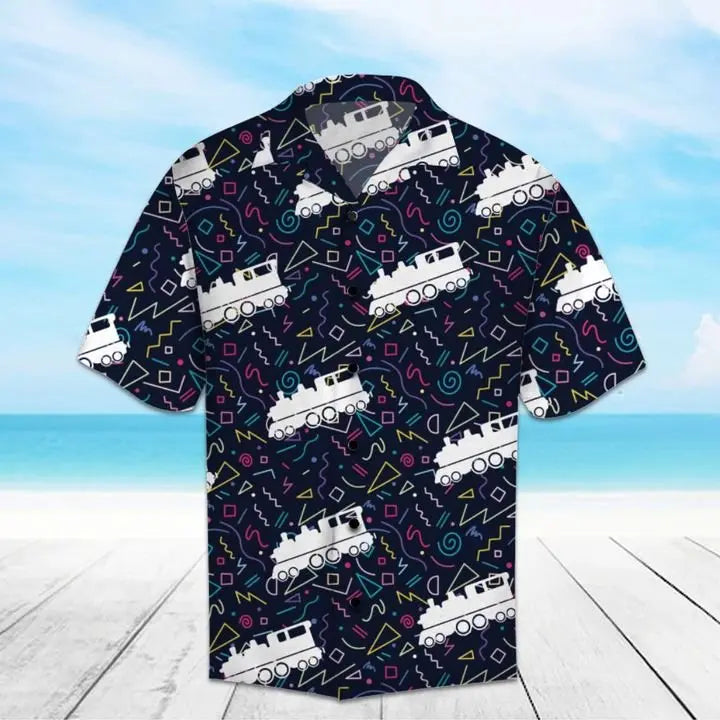 Summer Train Hawaiian Shirt For Tropical Holidays, Outdoor Gatherings, And Everyday Comfort
