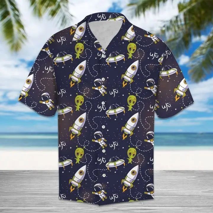 Summer UFO Hawaiian Shirt For Beach Days, Summer Outings, And Thoughtful Gift Giving