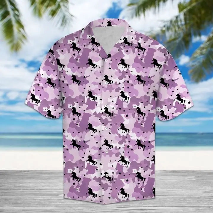 Summer Unicorn Hawaiian Shirt For Coastal Travel, Casual Events, And Comfortable Summer Wear