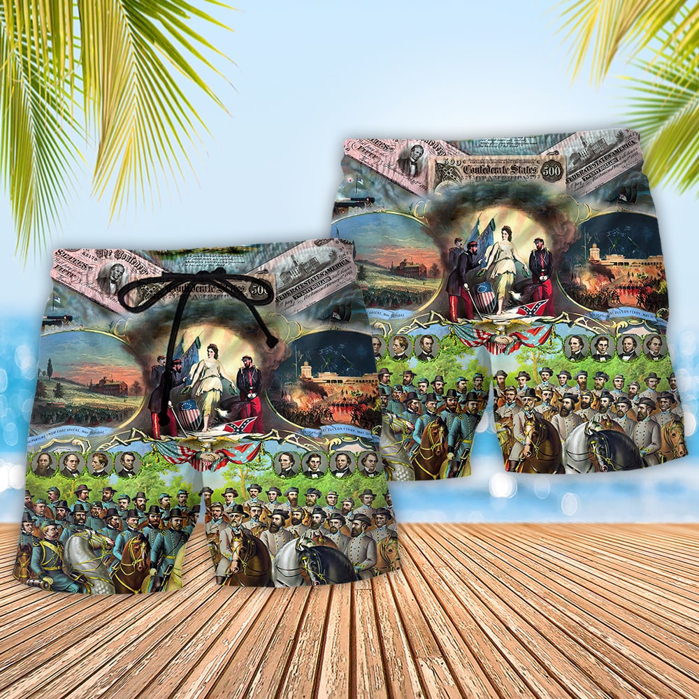 Americana Beach Shorts Pattern Detail For Casual Outings And Travel Ready Comfort