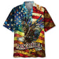 American Creative Bald Eagle Stained Glass Hawaiian Shirt For Summer Vacation, Beach Travel, And Casual Wear