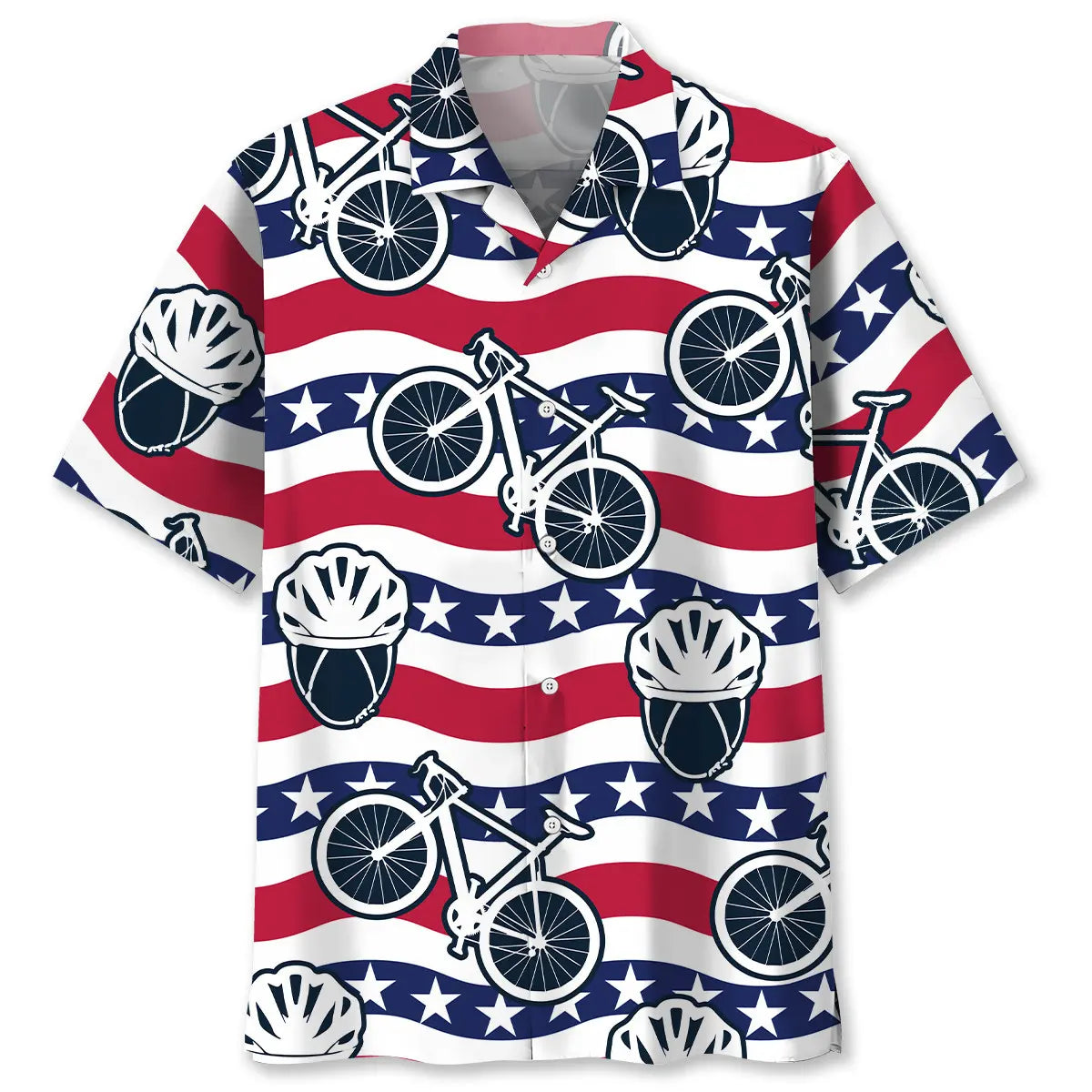 American Cycling Hawaiian Shirt For Island Vacations, Resort Wear, And Relaxed Seasonal Style