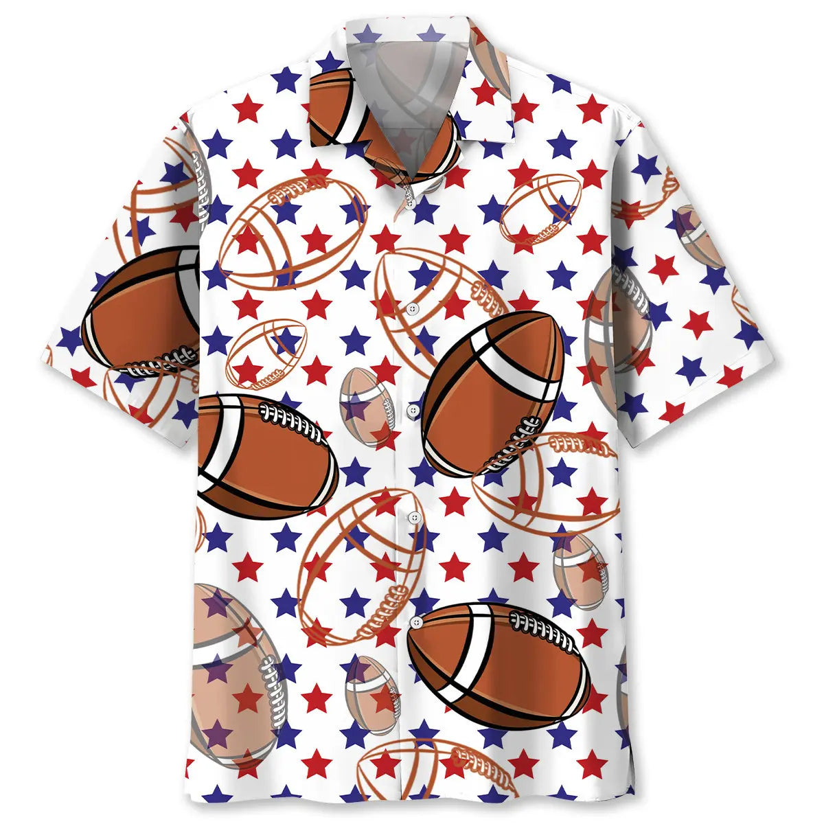 American Football Hawaiian Shirt For Summer Vacation, Beach Travel, And Casual Wear