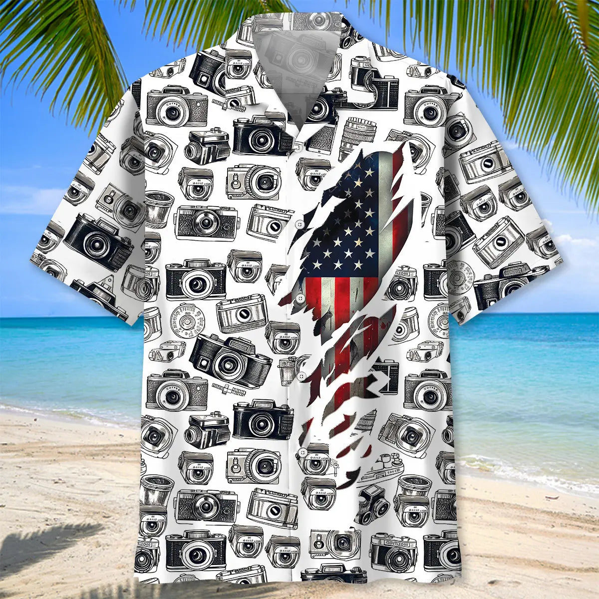 American Photographer Hawaiian Shirt For Coastal Travel, Casual Events, And Comfortable Summer Wear