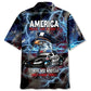 American Police Hawaiian Shirt For Coastal Travel, Casual Events, And Comfortable Summer Wear