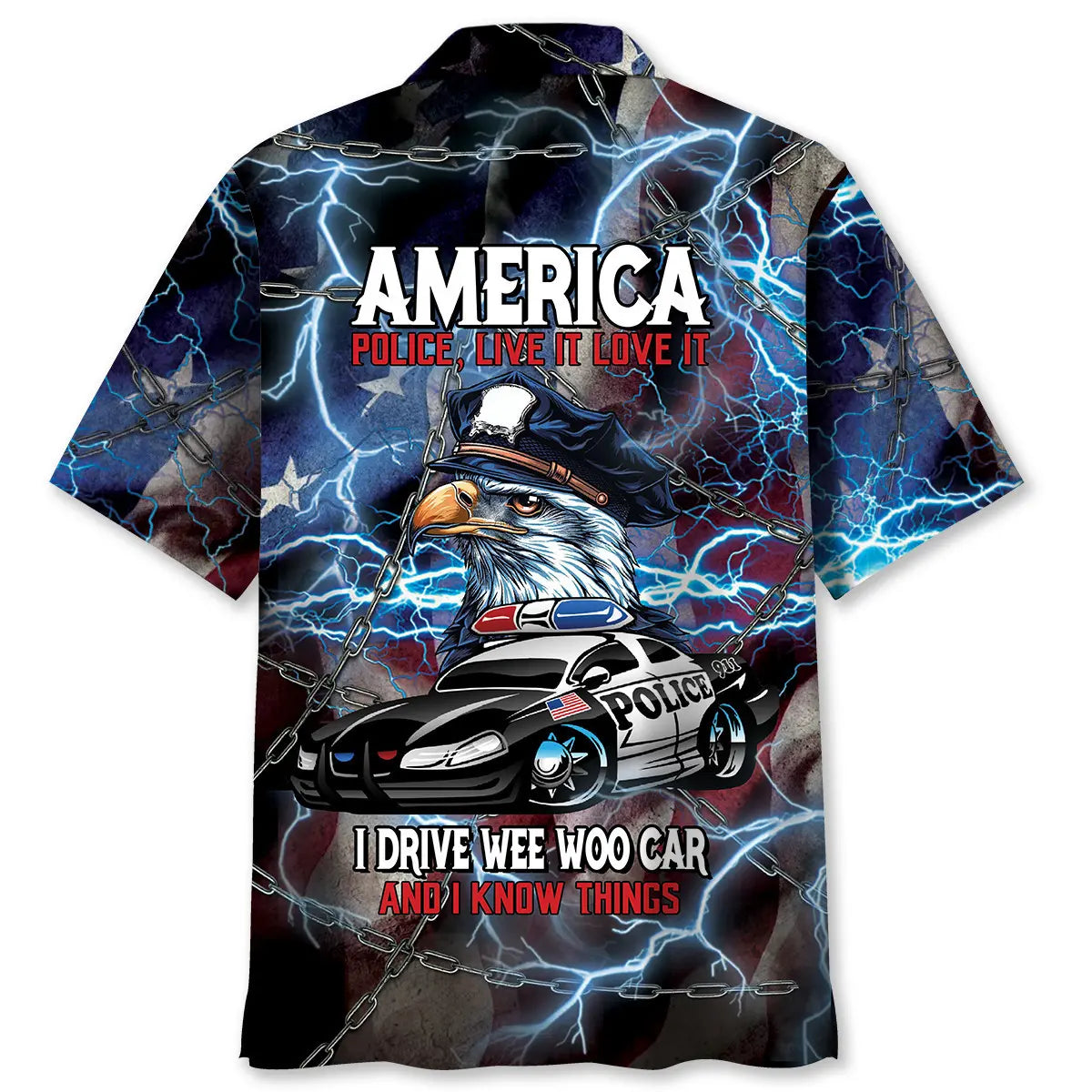 American Police Hawaiian Shirt For Coastal Travel, Casual Events, And Comfortable Summer Wear