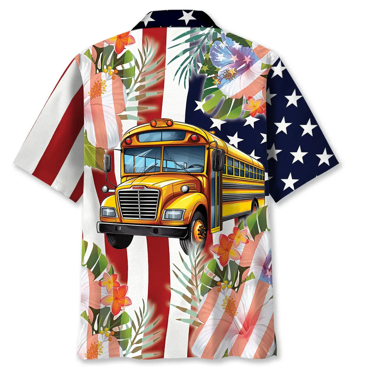 American School Bus Hawaiian Shirt For Island Vacations, Resort Wear, And Relaxed Seasonal Style