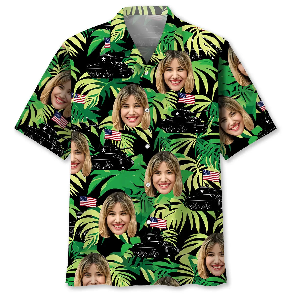 Hawaiian Shirt / Adults / S American Army and Wife Tank M4 Hawaiian Shirt