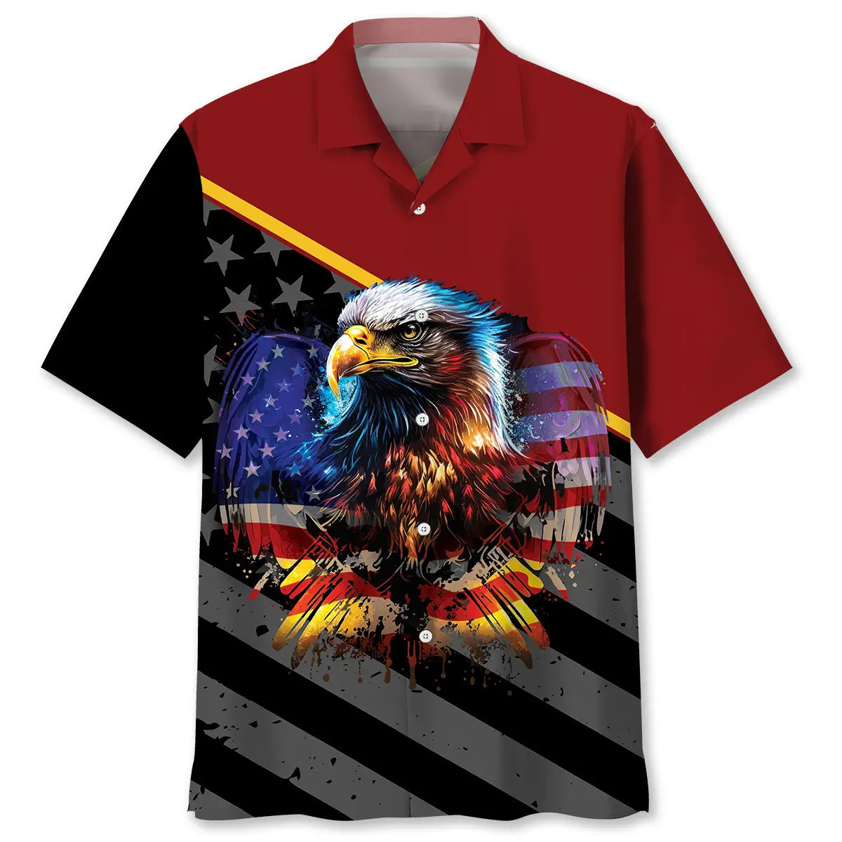 American Eagle Hawaiian Shirt For Summer Celebrations, Resort Days, And Relaxed Everyday Wear
