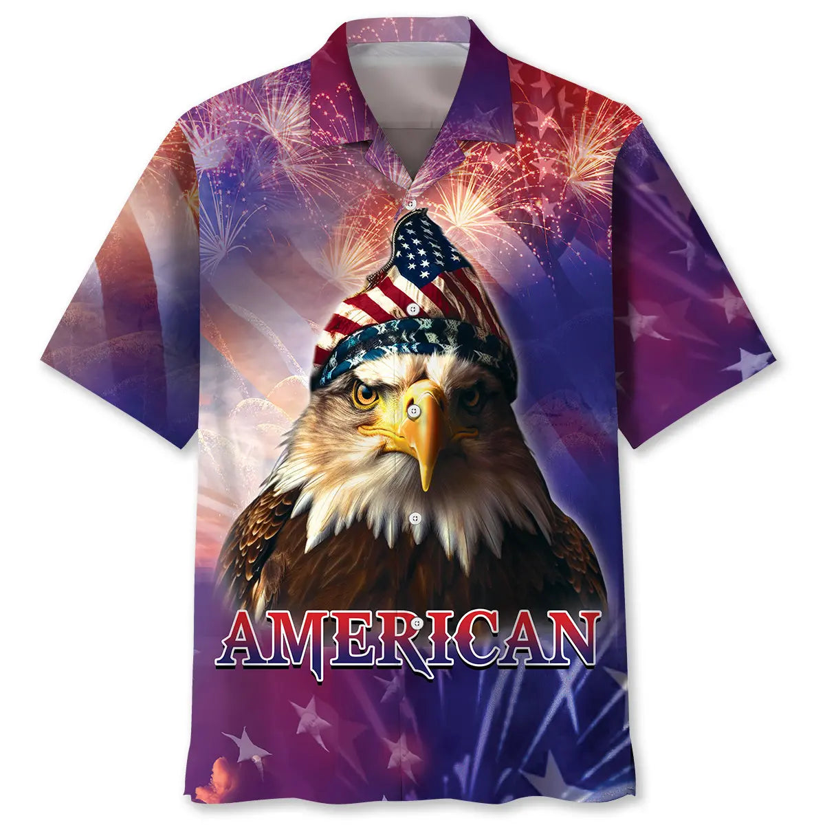 Patriotic American Eagle Hawaiian Shirt For Island Vacations, Resort Wear, And Relaxed Seasonal Style