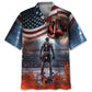 American Flag Boxer Hawaiian Shirt For Heritage Inspired Events, Beach Travel, And Thoughtful Gifting