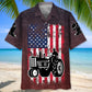 American Flag Tractor Hawaiian Shirt For Patriotic Events, Summer Travel, And Casual Outdoor Wear