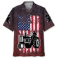 American Flag Tractor Hawaiian Shirt For Patriotic Events, Summer Travel, And Casual Outdoor Wear