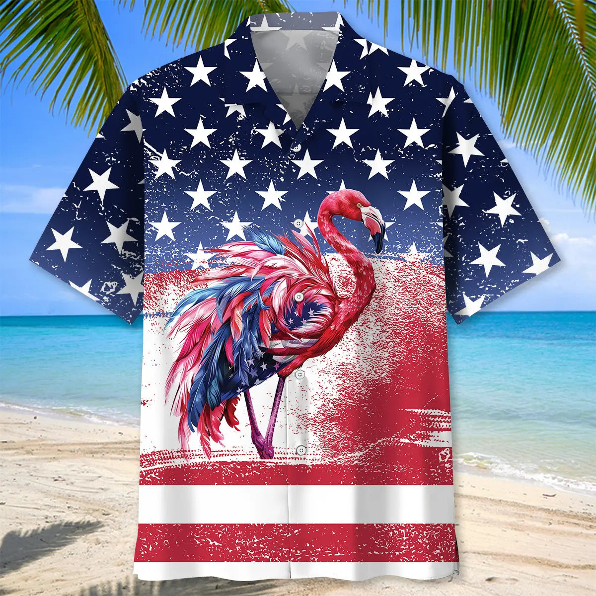 American Flamingo Hawaiian Shirt For Beach Days, Summer Outings, And Thoughtful Gift Giving