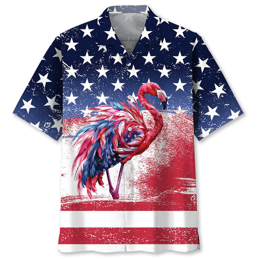 American Flamingo Hawaiian Shirt For Beach Days, Summer Outings, And Thoughtful Gift Giving