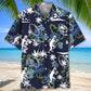 American Football Blue Nature Hawaiian Shirt For Beach Party, Island Adventure, And Casual Wear