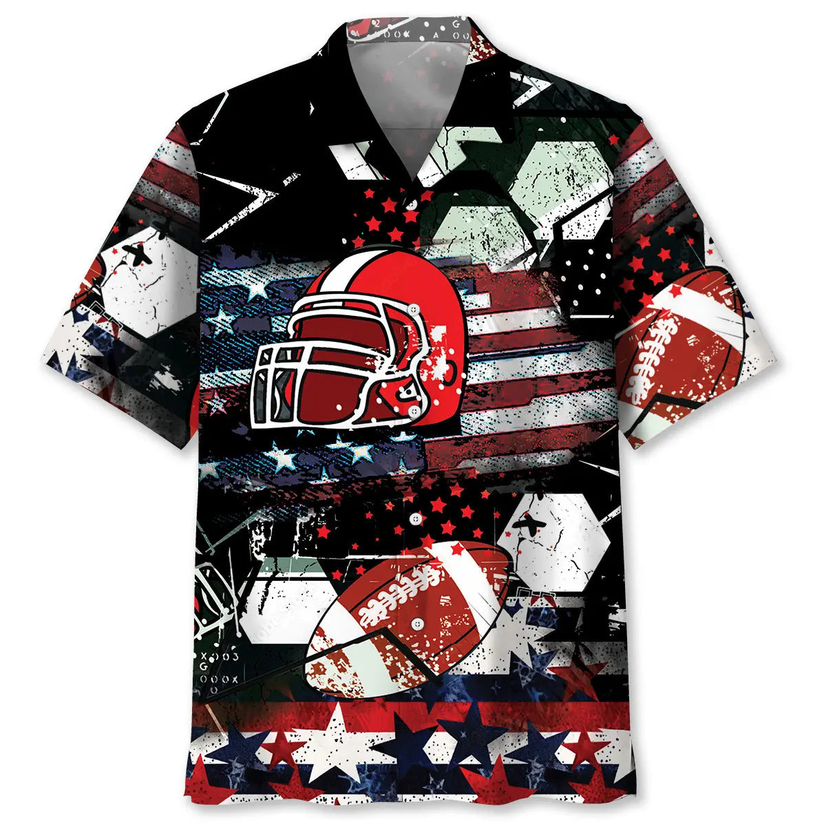 American Football Hawaiian Shirt For Summer Celebrations, Resort Days, And Relaxed Everyday Wear