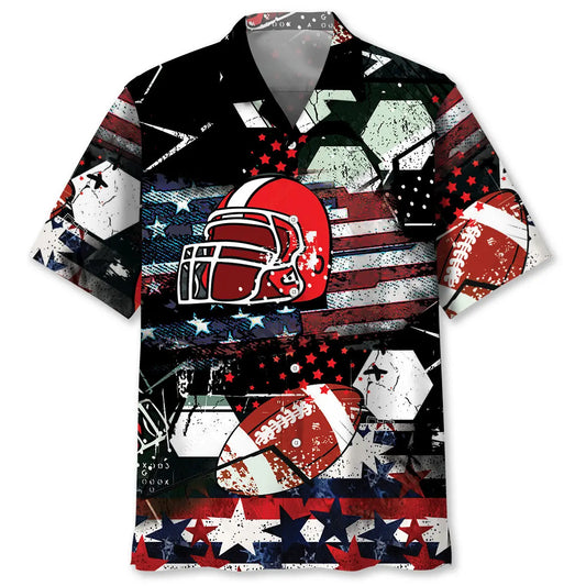 American Football Hawaiian Shirt For Summer Celebrations, Resort Days, And Relaxed Everyday Wear