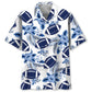 American Football Blue Hawaiian Shirt For Summer Celebrations, Resort Days, And Relaxed Everyday Wear