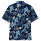 American Football Hibiscus Blue Hawaiian Shirt For Tropical Holidays, Outdoor Gatherings, And Everyday Comfort