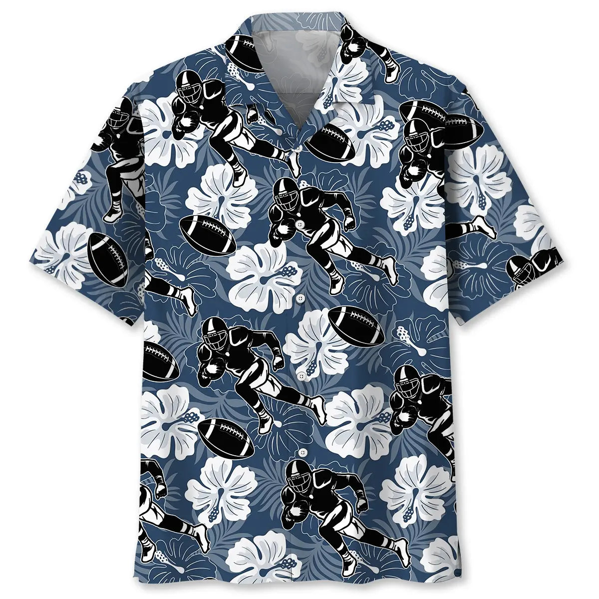 American Football Hibiscus Hawaiian Shirt For Holiday Gatherings, Coastal Trips, And Proud Seasonal Style