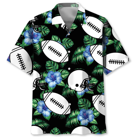 American Vintage Football Hawaiian Shirt For Summer Celebrations, Resort Days, And Relaxed Everyday Wear