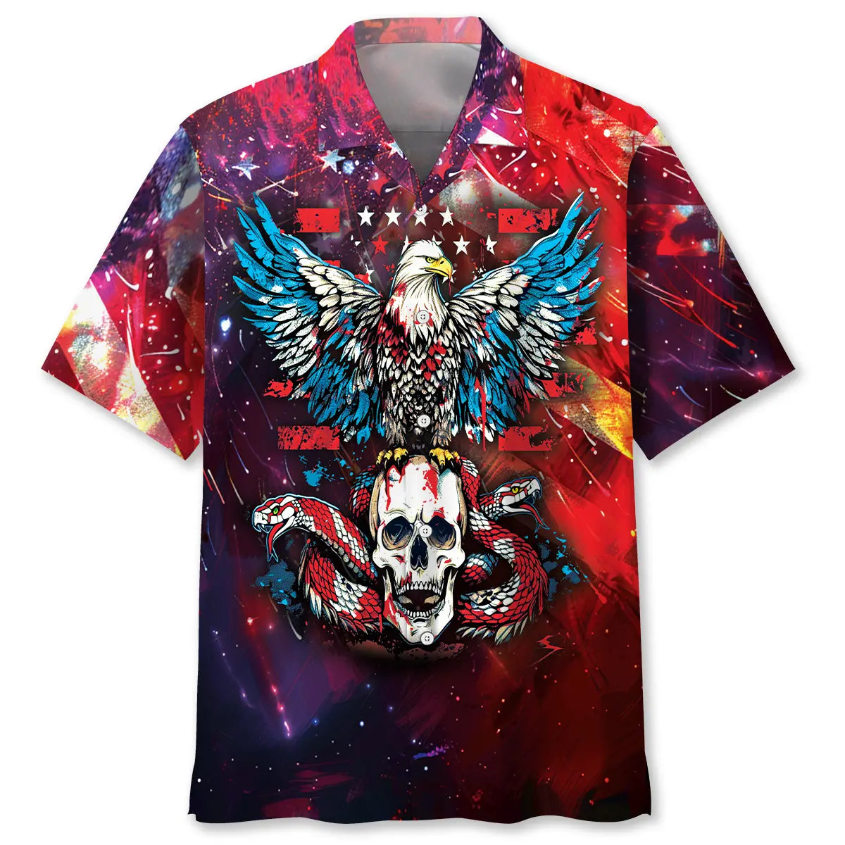 American Freedom Hawaiian Shirt For Vacation Cruise, Resort Escape, And Relaxed Summer Style