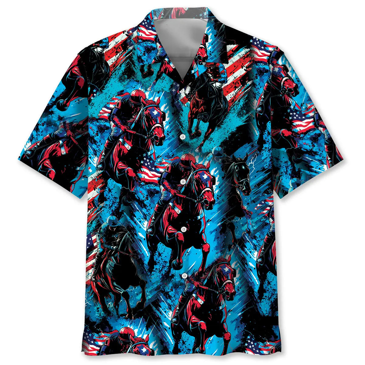 American Jockey Horse Racing Hawaiian Shirt For Beach Days, Summer Outings, And Thoughtful Gift Giving