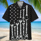 American Mechanic Black And White Hawaiian Shirt