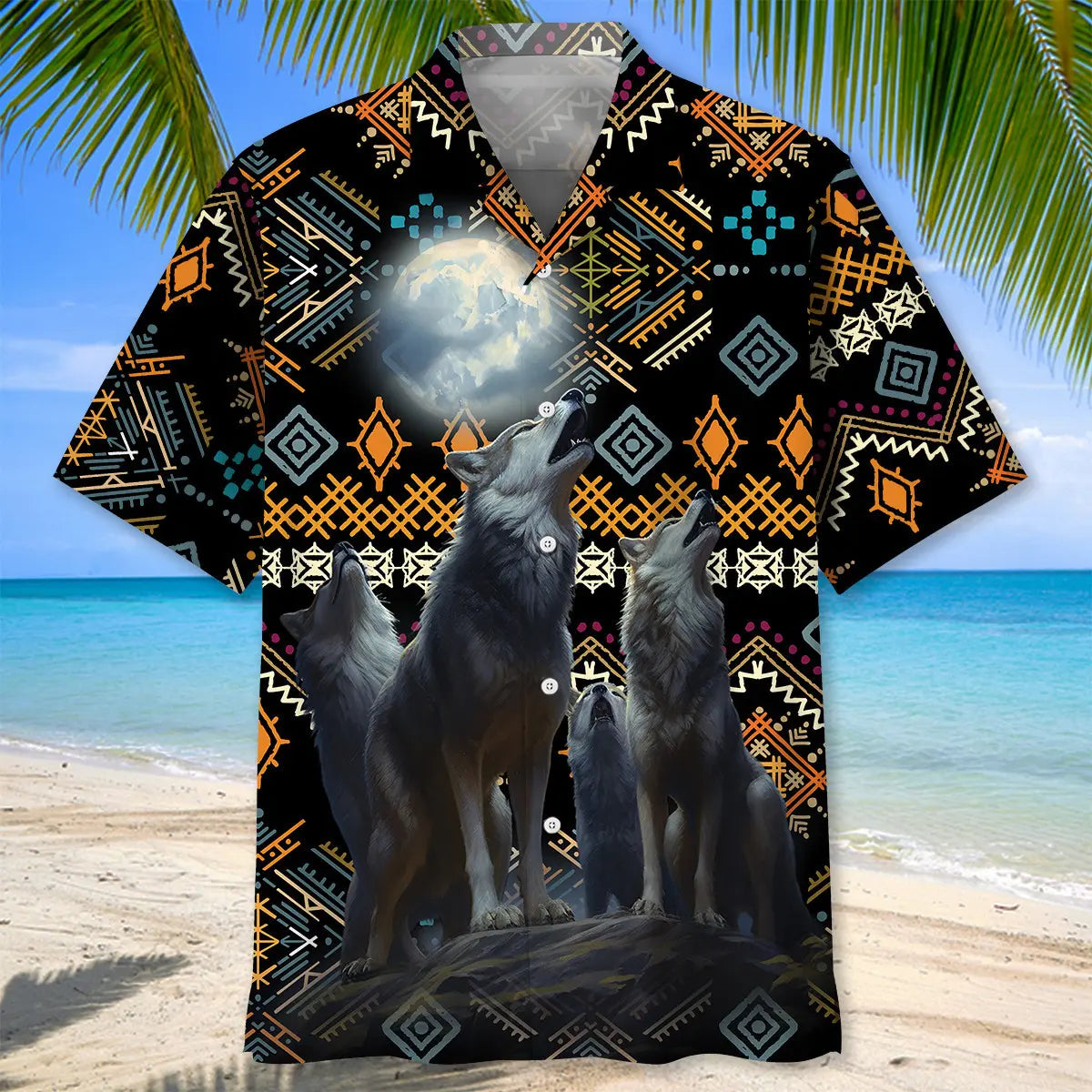 American Native Wolf Hawaiian Shirt For Holiday Gatherings, Coastal Trips, And Proud Seasonal Style