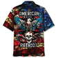 Patriotic American Eagle Skull Hawaiian Shirt For Beach Days, Summer Outings, And Thoughtful Gift Giving