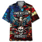 Patriotic American Eagle Skull Hawaiian Shirt For Beach Days, Summer Outings, And Thoughtful Gift Giving